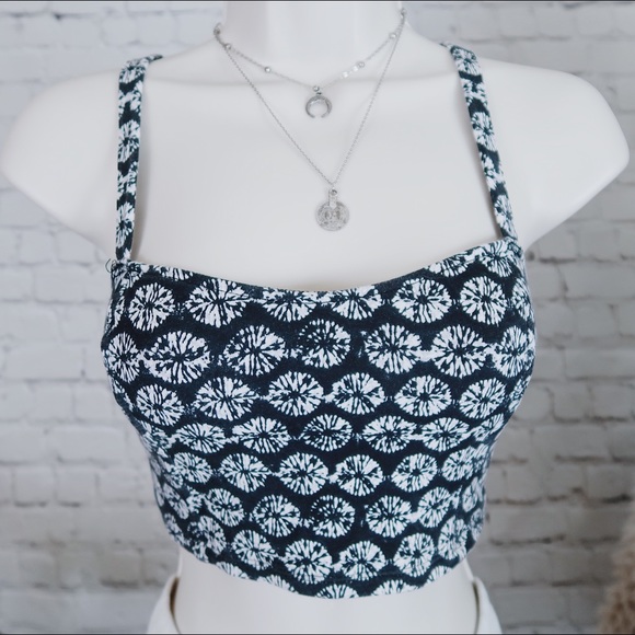 Floral Flower Pattern Designed Crop Top Bralette - Picture 2 of 4